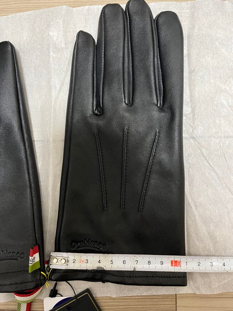 orobiano タッチパネル対応 レザー手袋 黒26㎝