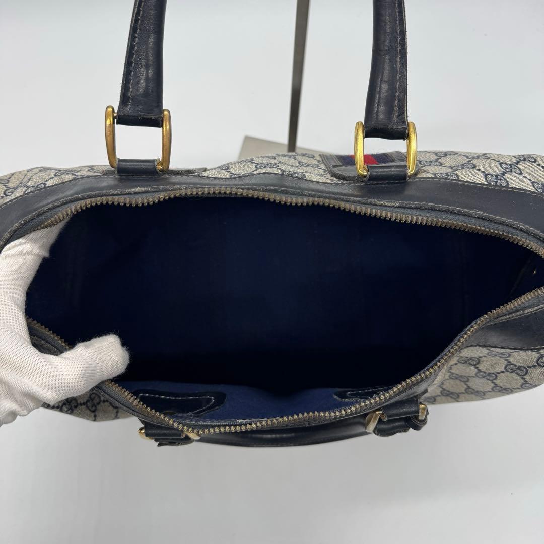 GUCCI ボストンバッグ GGスプリーム シェリーライン　ゴールド金具