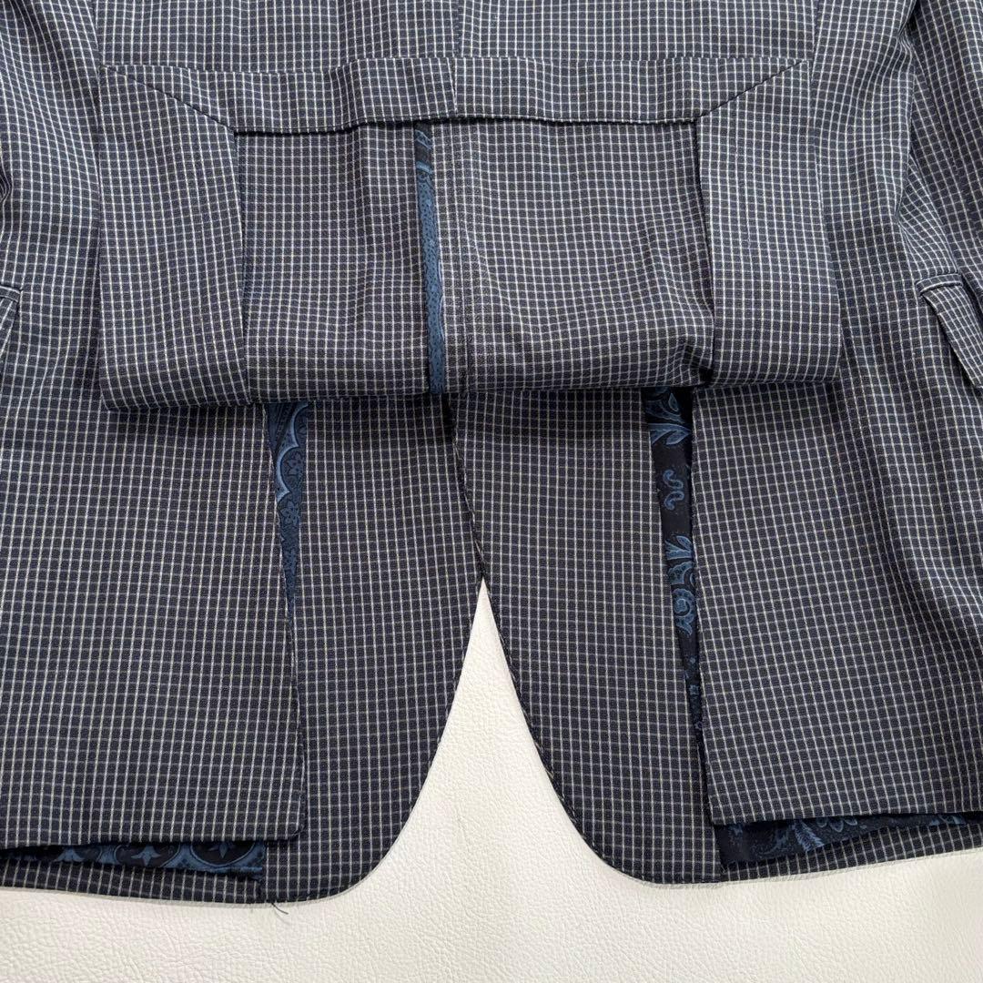 美品 エトロ ペイズリー ウールシルク スーツ セットアップ S チェック