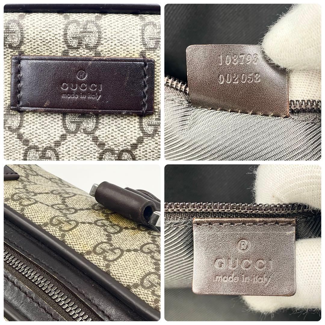 Gucci グッチ GGスプリーム ボストンバッグ 大容量 PVC×本革 メンズ