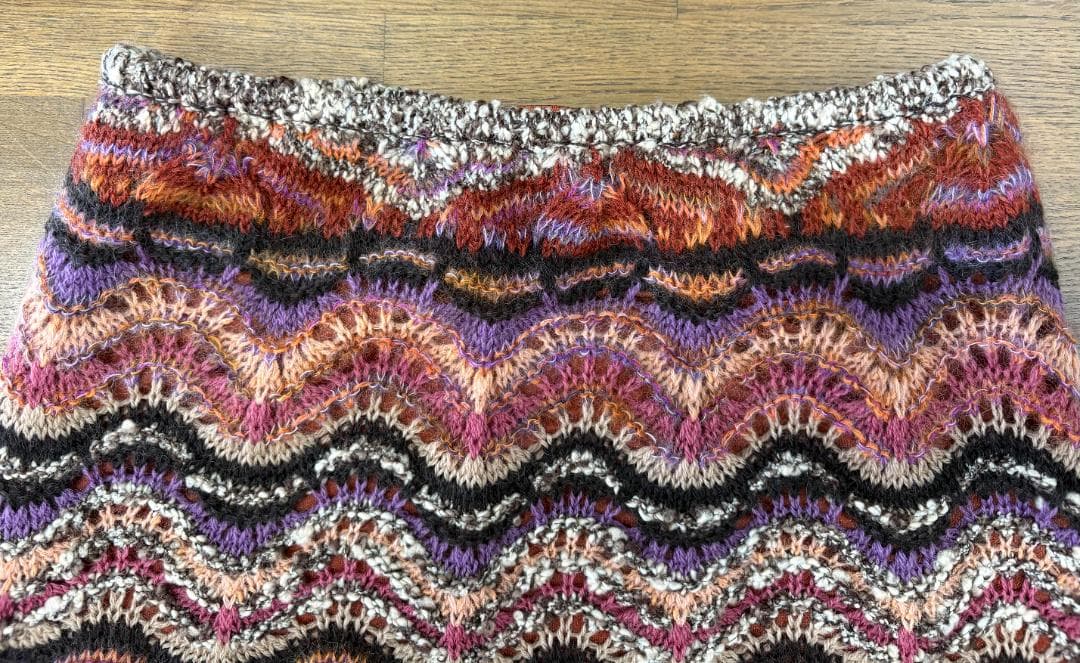 MISSONI ニットロングスカート マルチカラー 波柄 総柄44