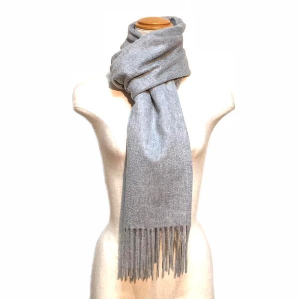 値下50×180cｍ大判 100% カシミヤストールマフラーGRY 新品