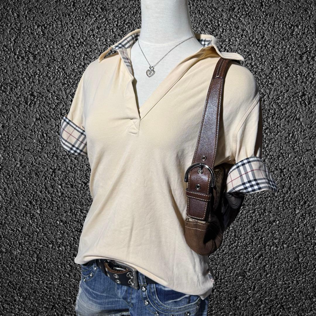 00s BURBERRY バーバリー ピチ ポロシャツ y2k平成ギャルNANA