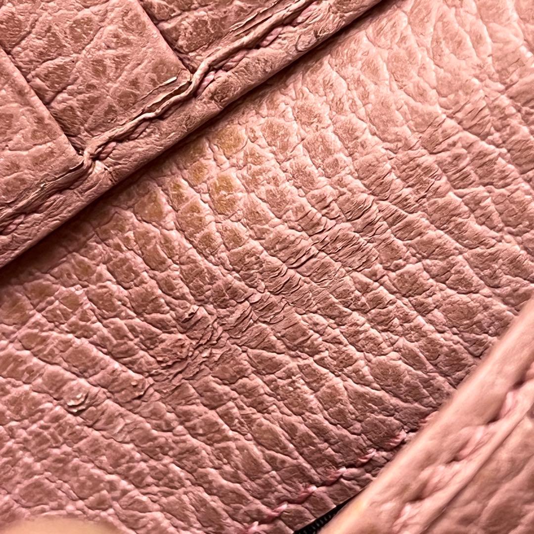 極美品✨GUCCI 折り財布　スウィング　シボレザー　ピンクベージュ　レディース