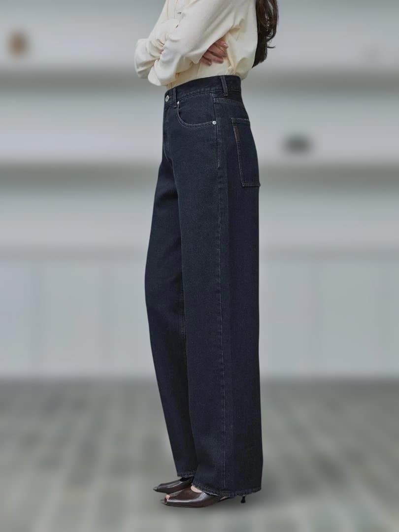 ほぼ新品✨️crewre アジャスタブルIラインデニムパンツ サイズ3インディゴ