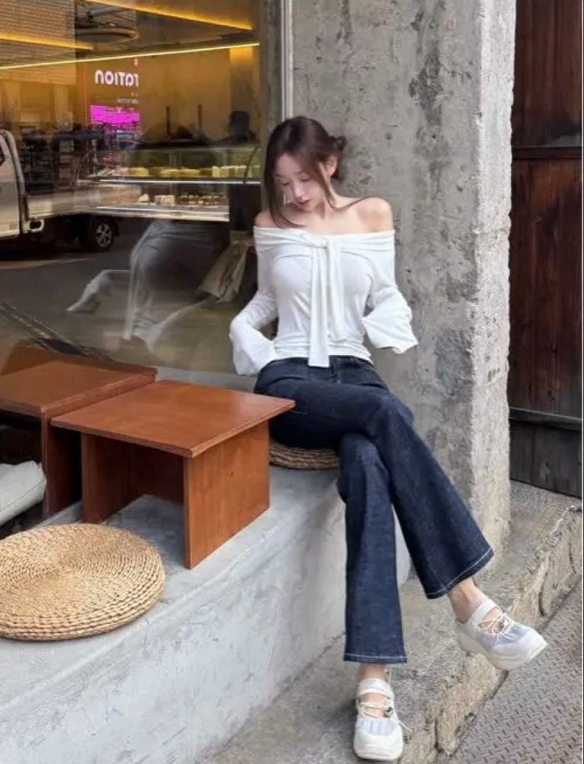 パンツ kindame Pelvic volume-up bootcut denim S
