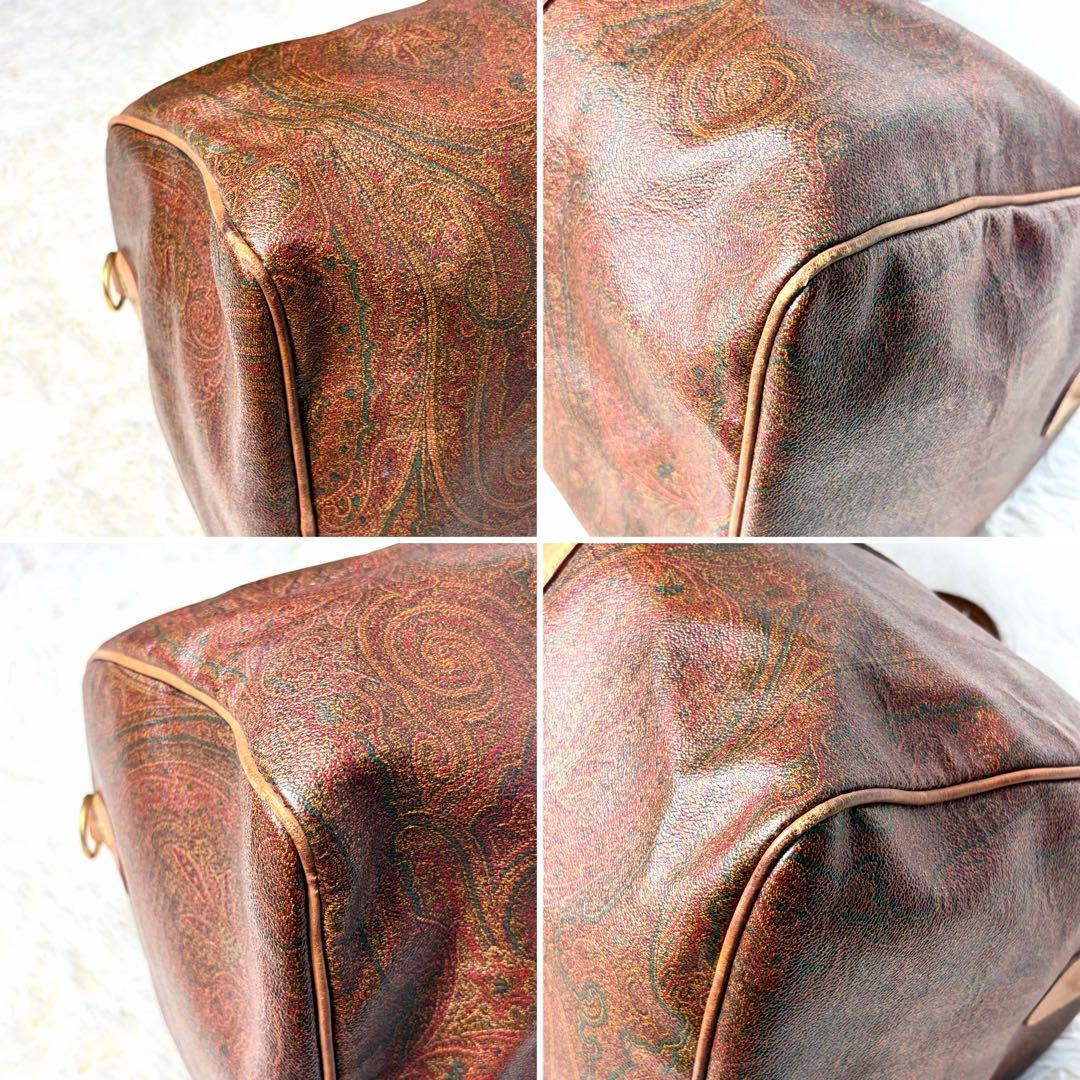 【2way】ETRO エトロ PVCレザー ペイズリー柄 ボストンバッグ