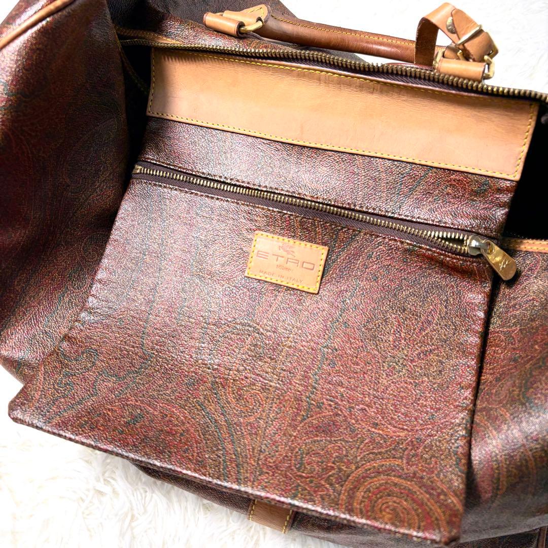【2way】ETRO エトロ PVCレザー ペイズリー柄 ボストンバッグ