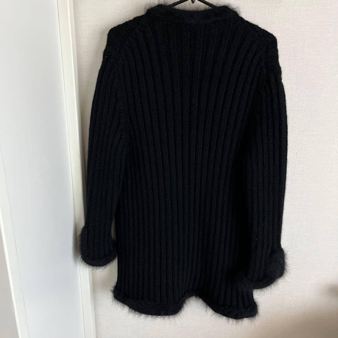 シャネルニットロングカーディガン (黒)