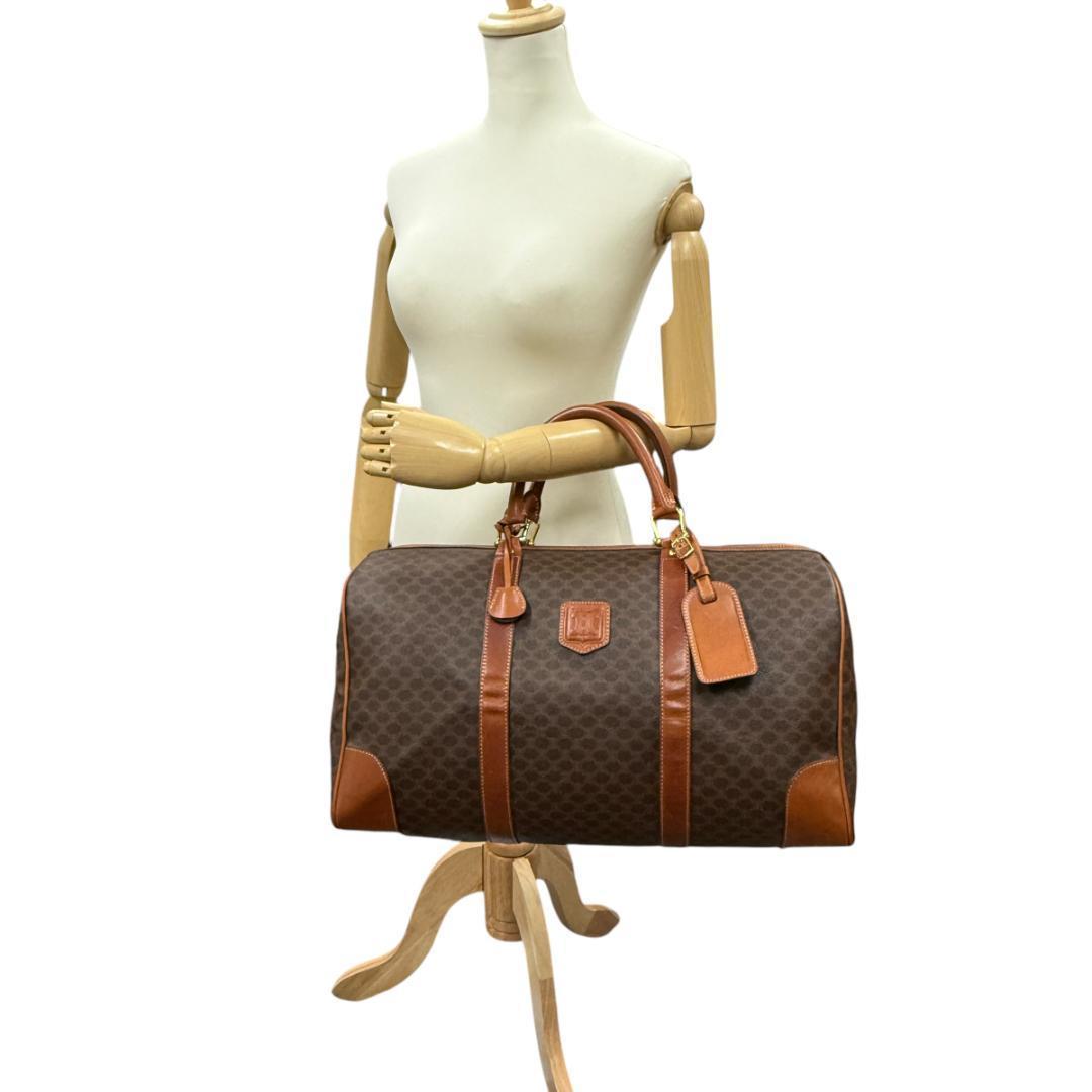 CELINE オールドセリーヌ ボストンバッグ マカダム トリオンフ 大容量
