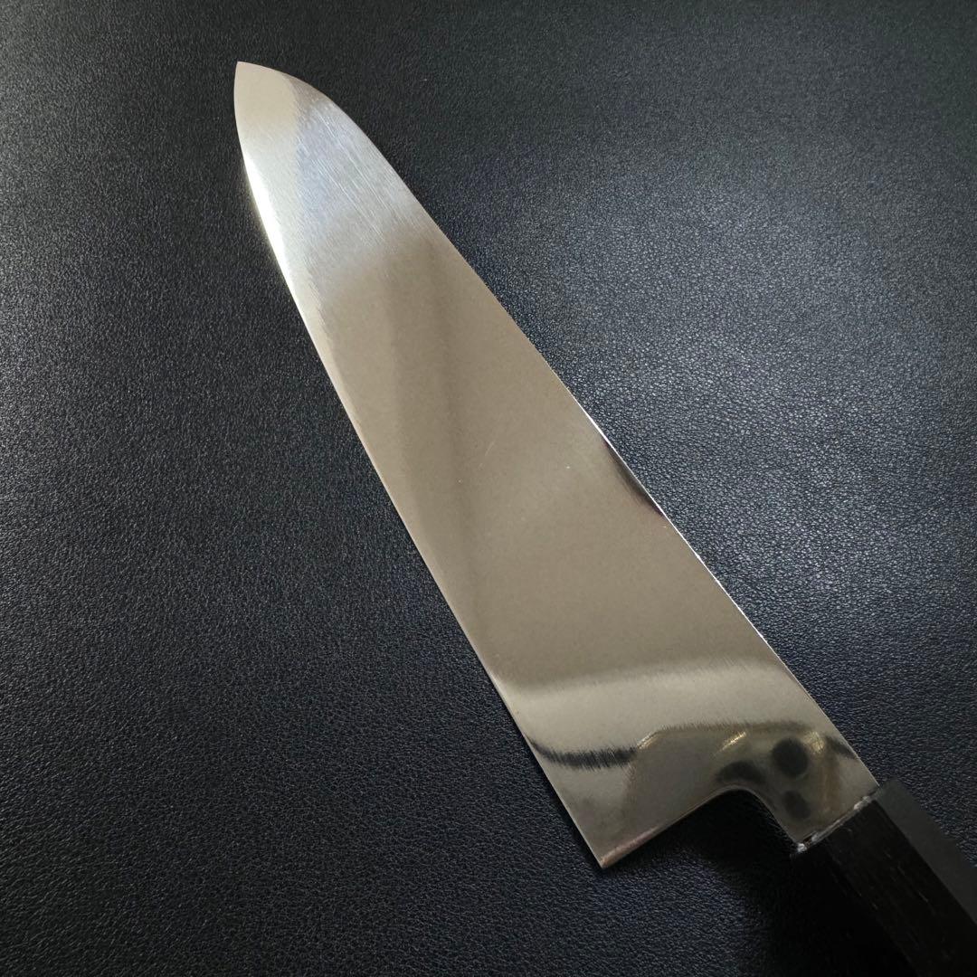 240mm 牛刀　ステンレス全鋼 両刃 黒檀八角柄 和包丁