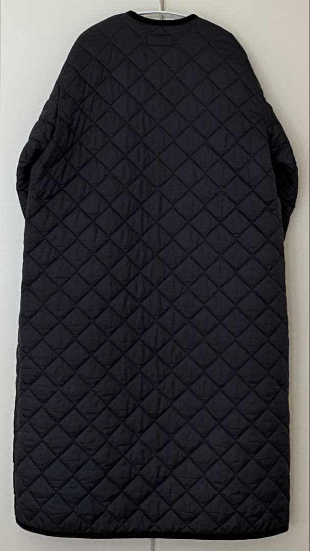 LAVENHAM キルティングロングコート　ノーカラー　ブラック　36