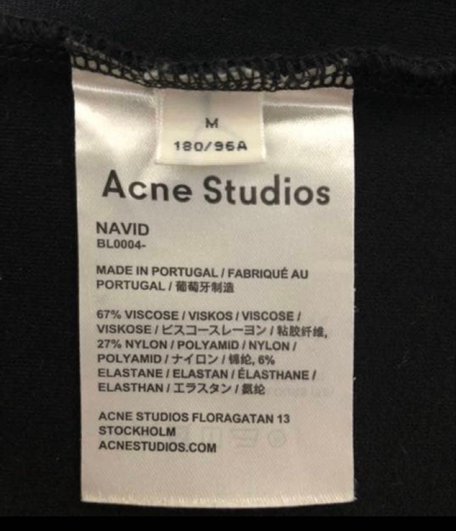 [Acne Studious] モックネック ロゴTシャツ ネックロゴ ブラック
