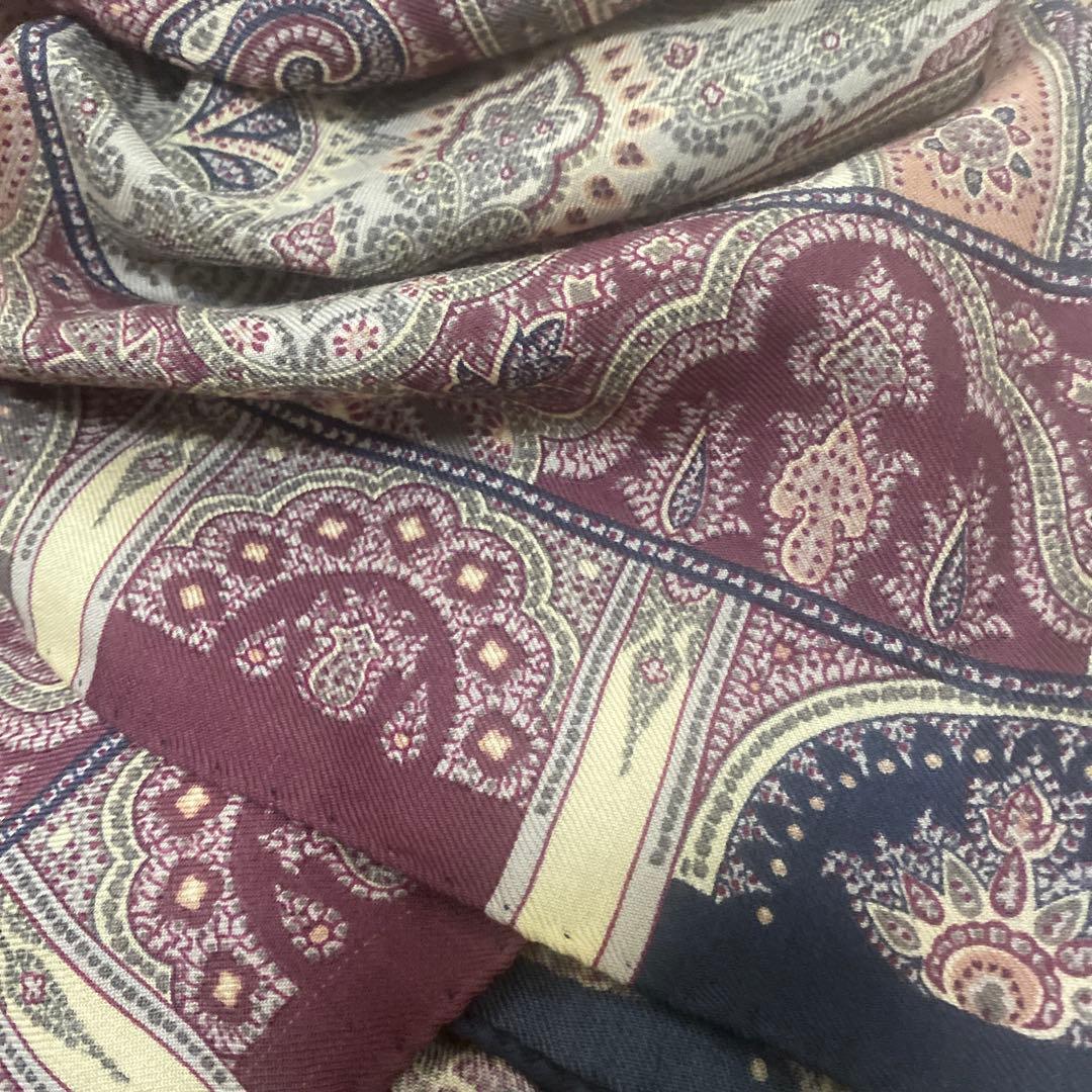【ETRO•正規品 】大判ペイズリー柄 ストール/ショール ☆シルク　ウール素材