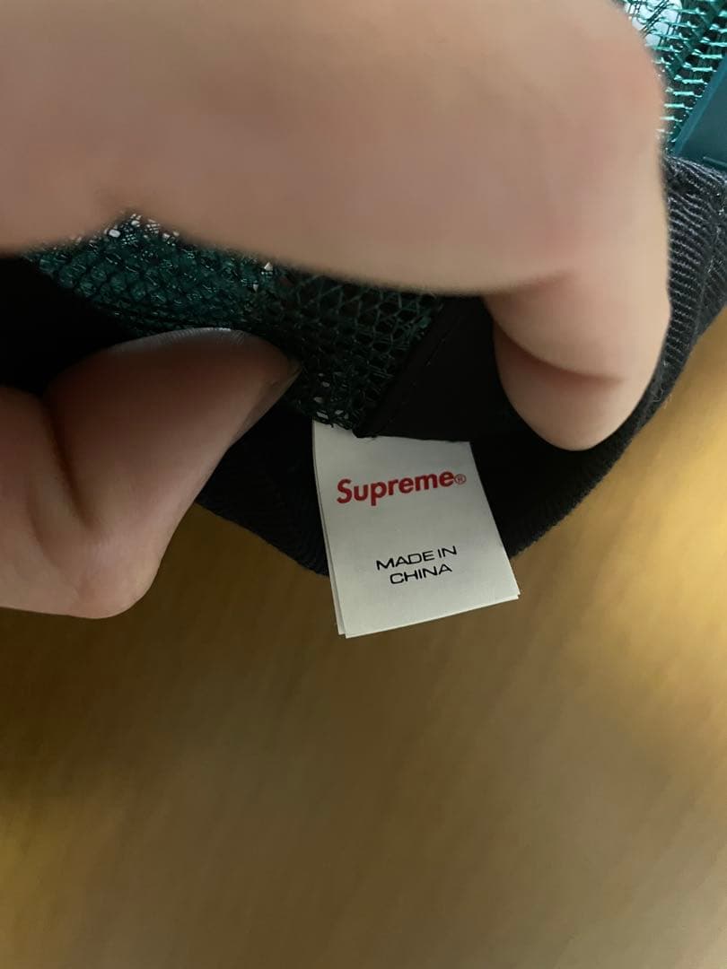 SUPREME 刺繍メッシュキャップ グリーン