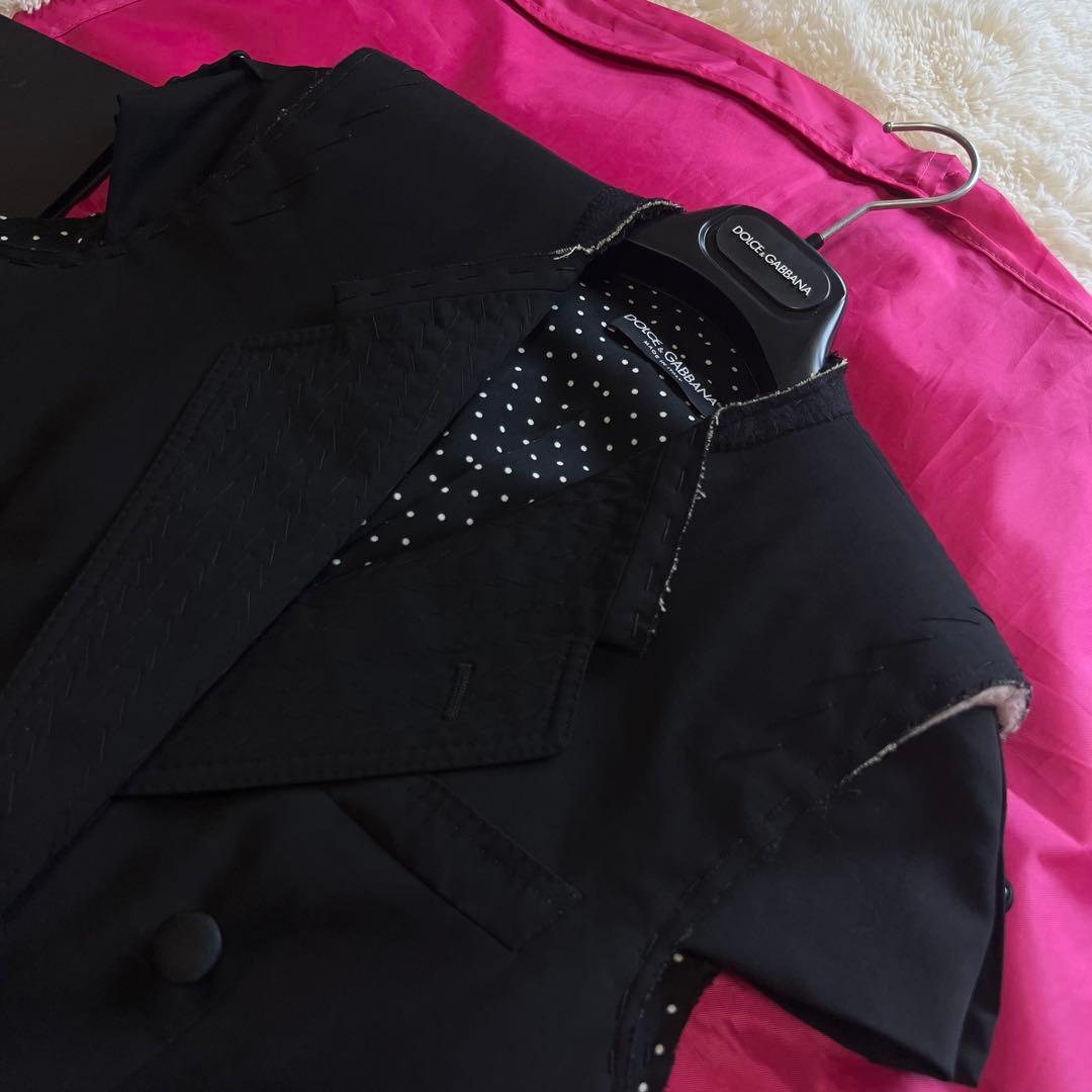 【美品】DOLCE&GABBANA ショート丈ジャケット ブラック 38 ドット