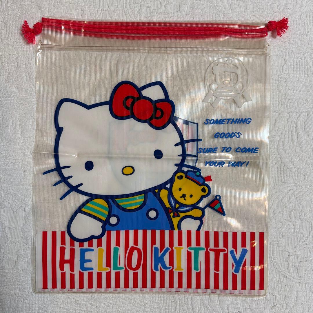 ハローキティ　1989年1990年　ビニール製巾着袋3点セット　日本製　サンリオ