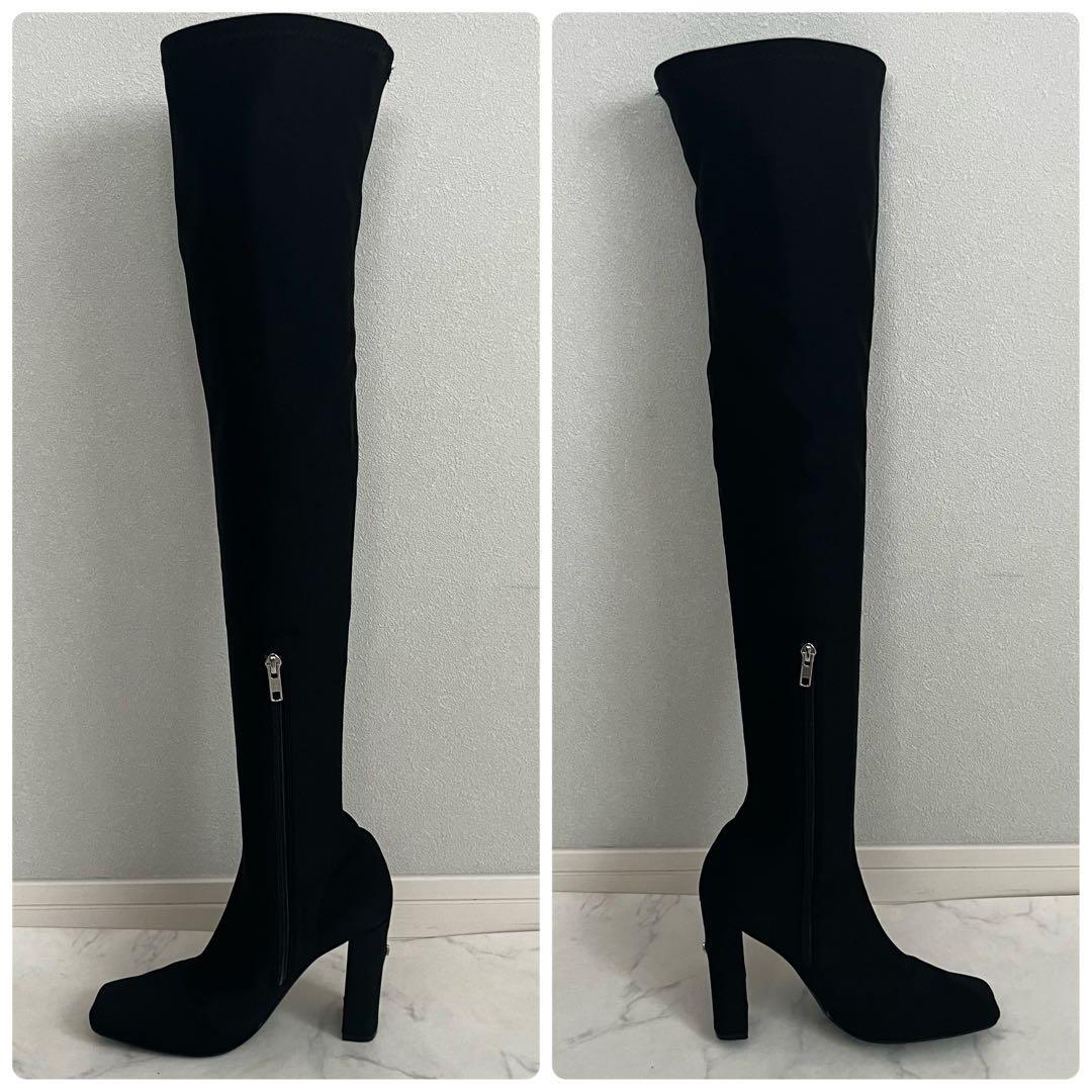美品 YELLO TOKYO BLACK LONG ニーハイ ブーツ ロング M