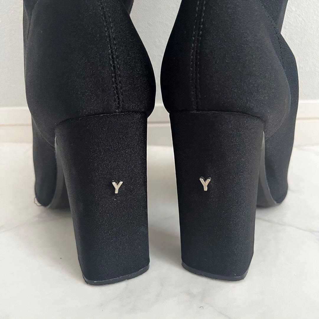 美品 YELLO TOKYO BLACK LONG ニーハイ ブーツ ロング M