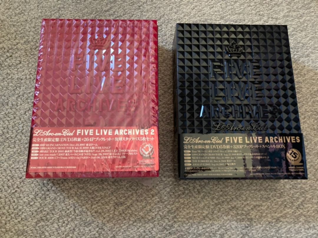 FIVE LIVE ARCHIVES1,2 L'Arc～en～Ciel2点セット