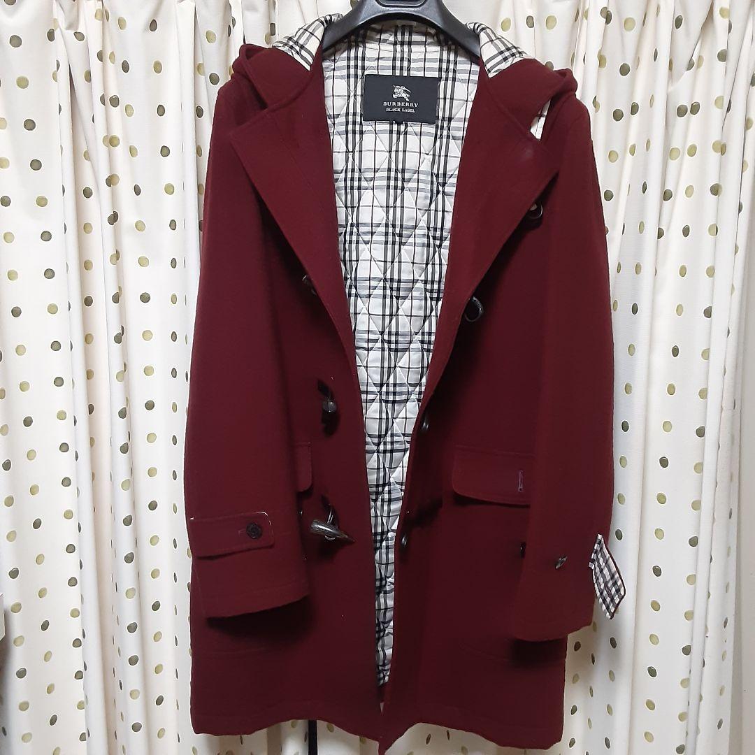 正規品 美品 woolバーバリーブラックレーベル.バーガンディ ダッフルコート