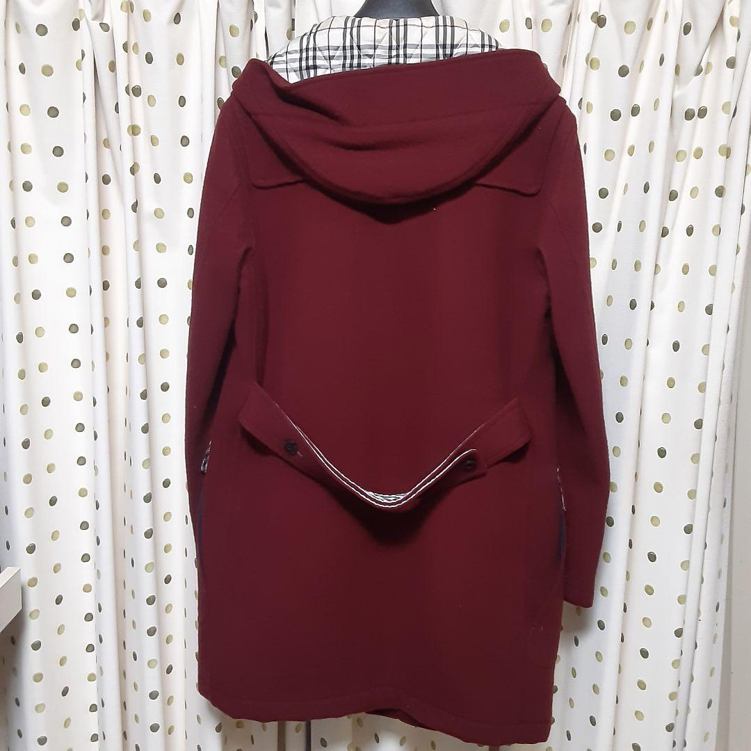 正規品 美品 woolバーバリーブラックレーベル.バーガンディ ダッフルコート