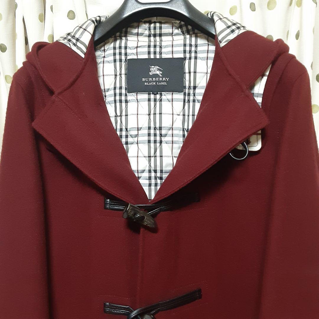 正規品 美品 woolバーバリーブラックレーベル.バーガンディ ダッフルコート