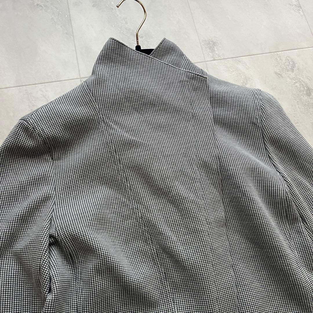タグ付未使用♡アクリス 大きサイズ 42 XL 千鳥柄 コート 薄手 ジップ