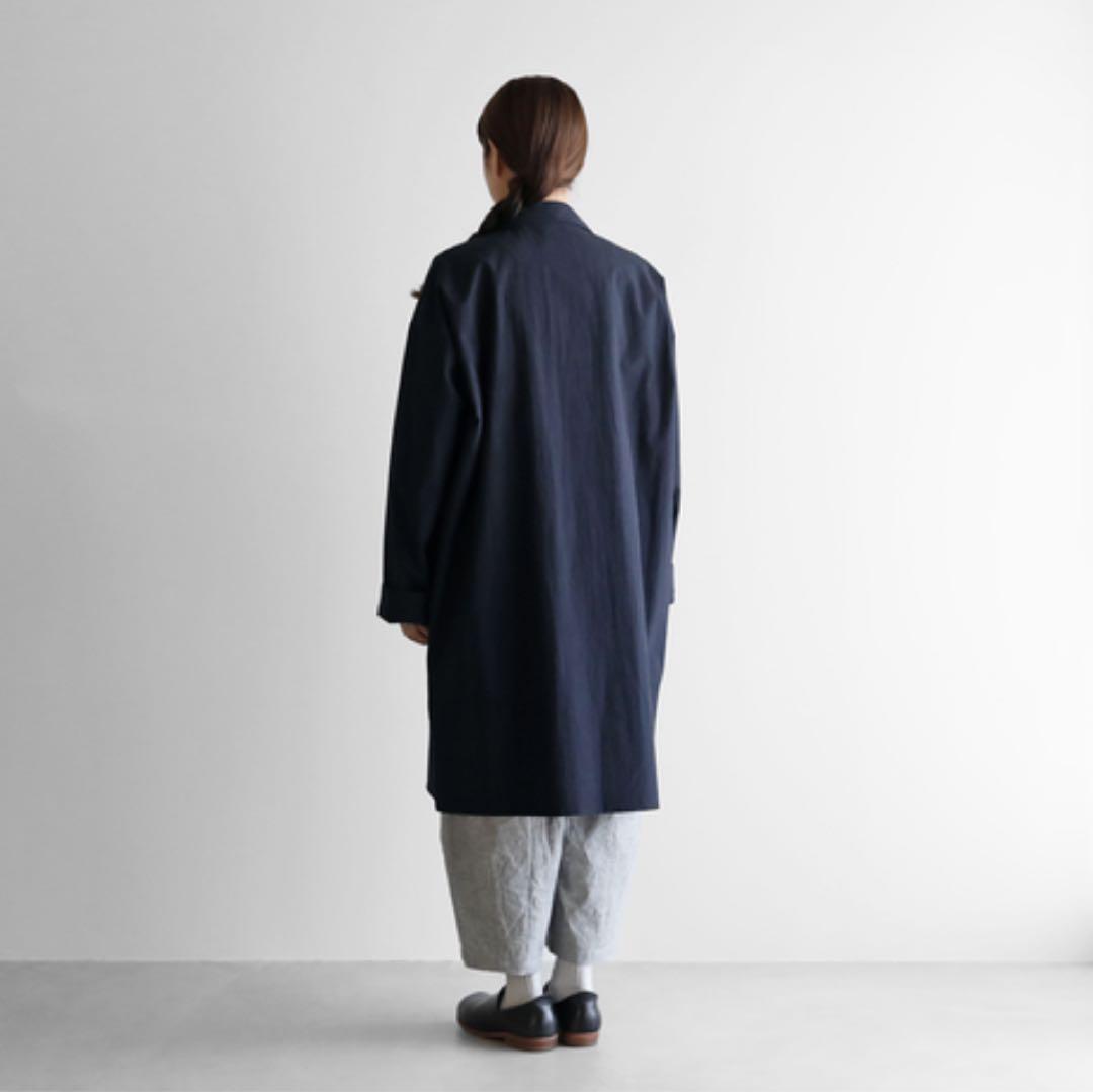 HUIS 遠州織物 314 タイプライタークロスオーバーシャツコート　紺　新品