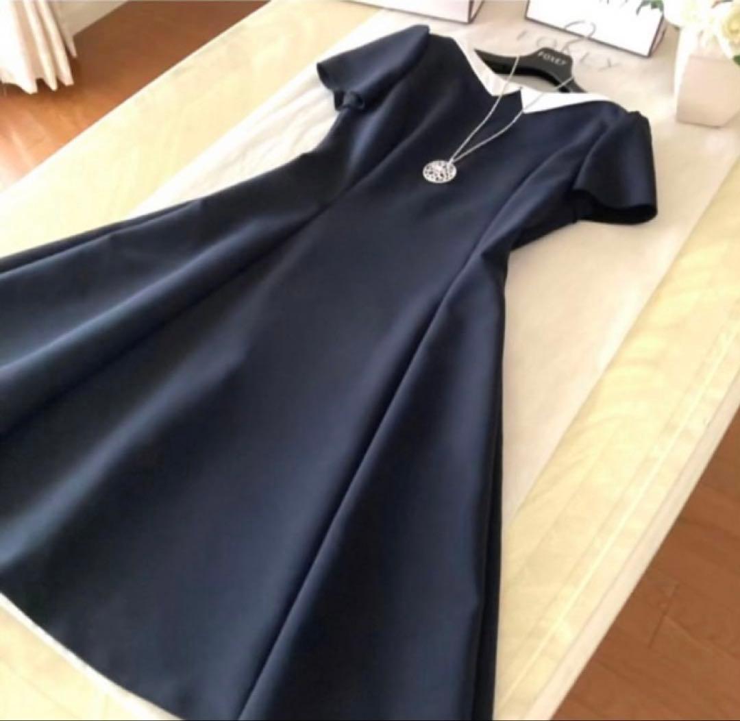 フォクシー 白襟 ワンピース WASHABLE DRESS 2way