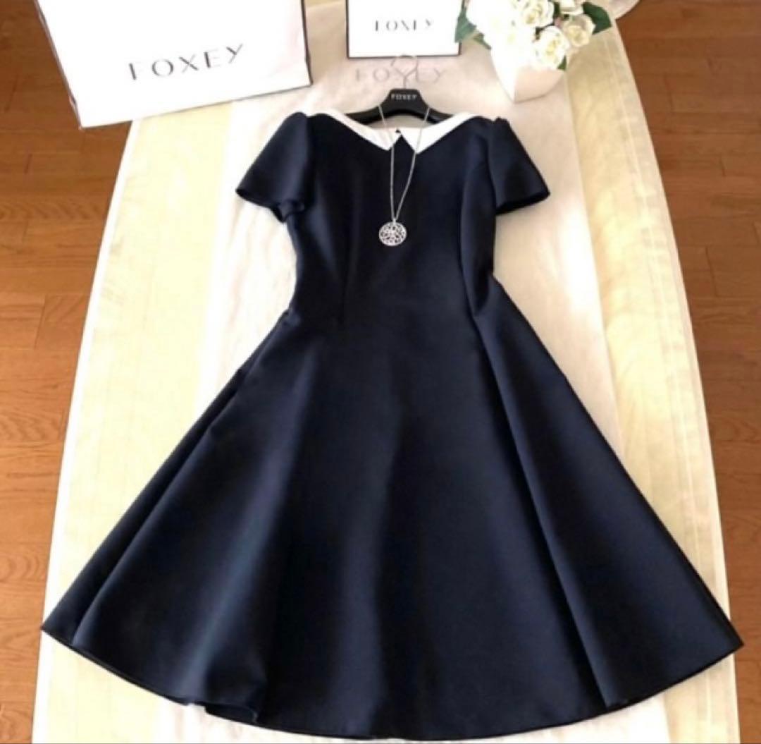 フォクシー 白襟 ワンピース WASHABLE DRESS 2way