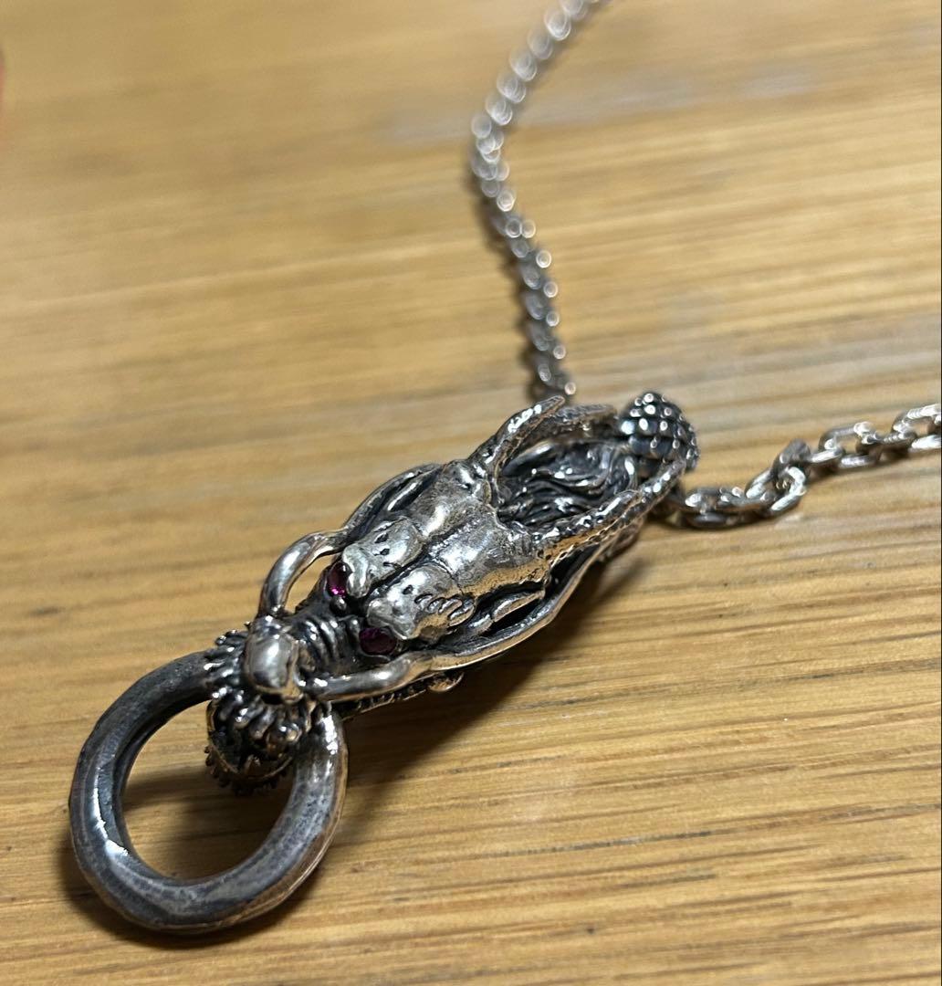 シルバー925 ドラゴンヘッド ネックレス