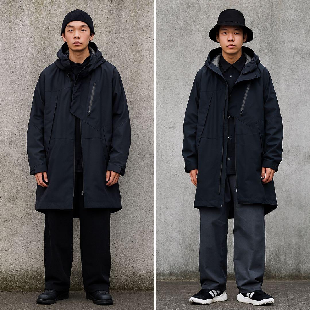 美品 20AW◎ワイスリー テレックスパーカーコート ブランドロゴプリント