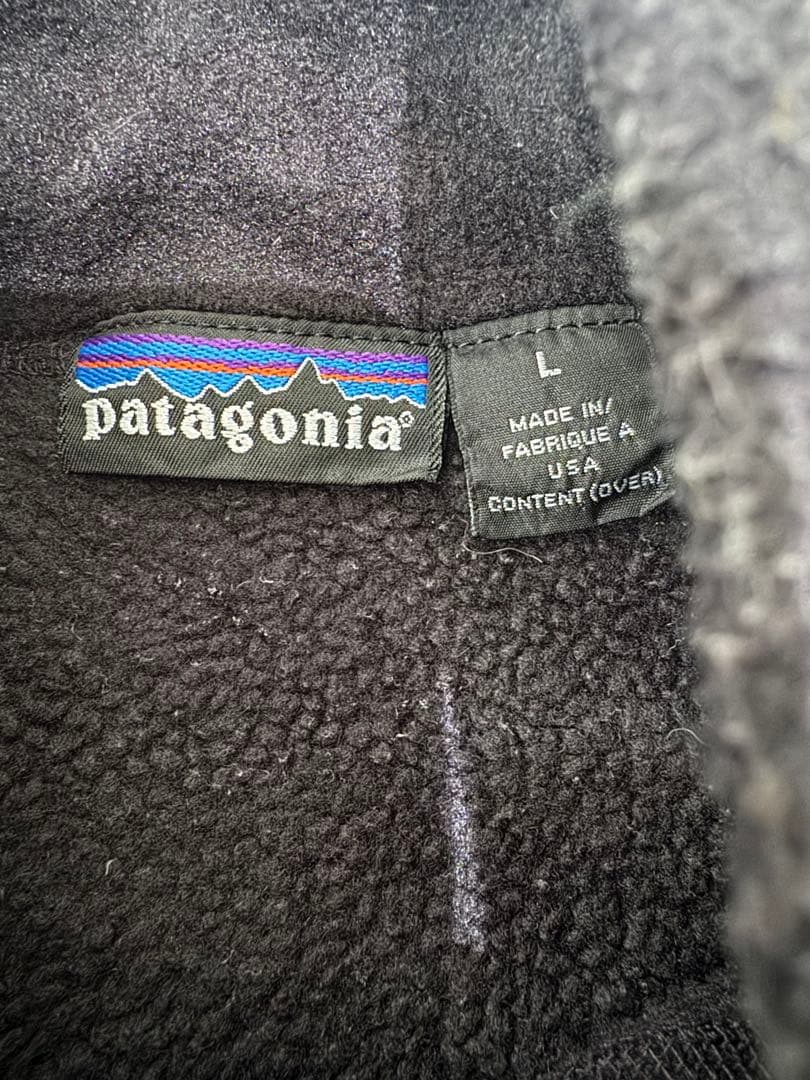 patagonia フリースベスト L 黒　USA製