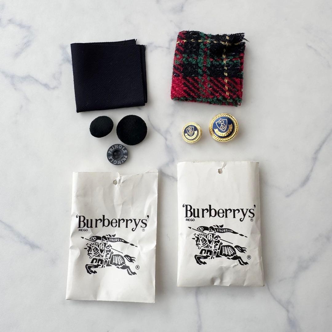 Burberrys カシミヤ ダブルブレザー 紺ブレ 金ボタン シャドーホース