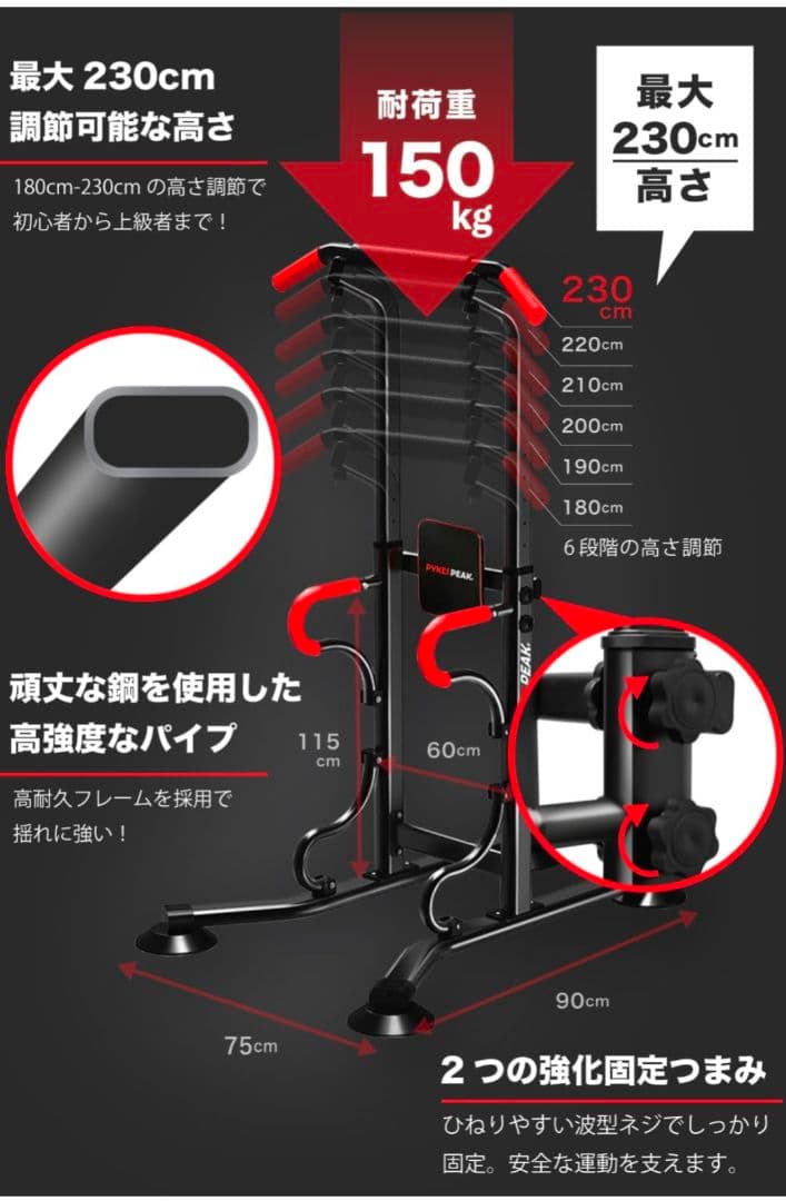 PYKES PEAK （パイクスピーク） ぶら下がり健康器 懸垂チューブ付き