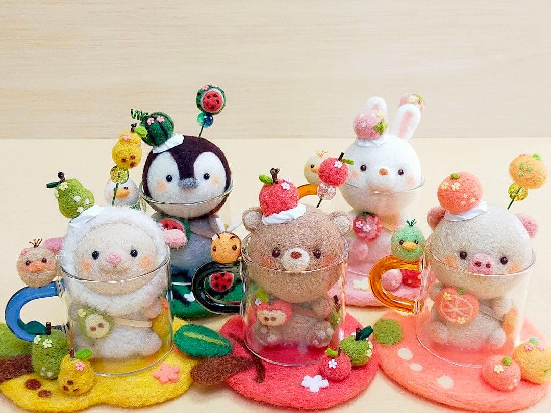 ✿羊毛フェルト✿スイカ✿ペンギンさん✿soda✿