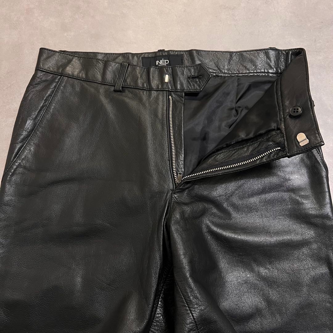 パンツ vintage 90s 00s leather straight pants