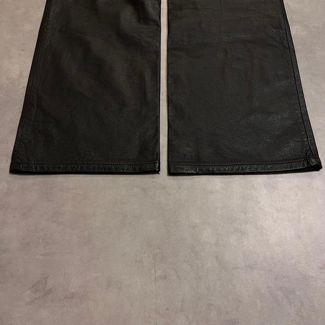 パンツ vintage 90s 00s leather straight pants