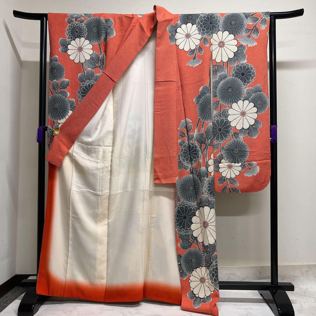 振袖　総絞り　菊花　花模様　成人式　卒業式　着物　021tz