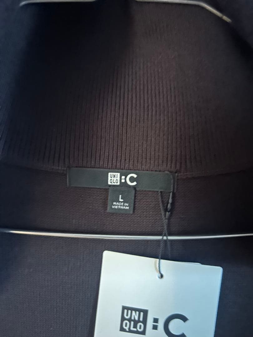 新品UNIQLO：CミラノリブフルジップカーディガンDARK BROWN L