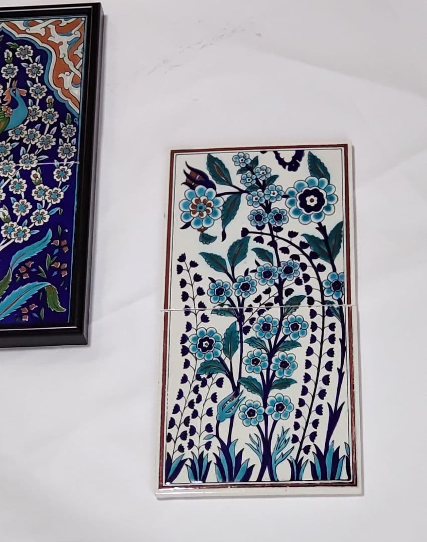 トルコ イズ二ックタイル 植物文様トプカプ宮殿 工芸 手描き彩色