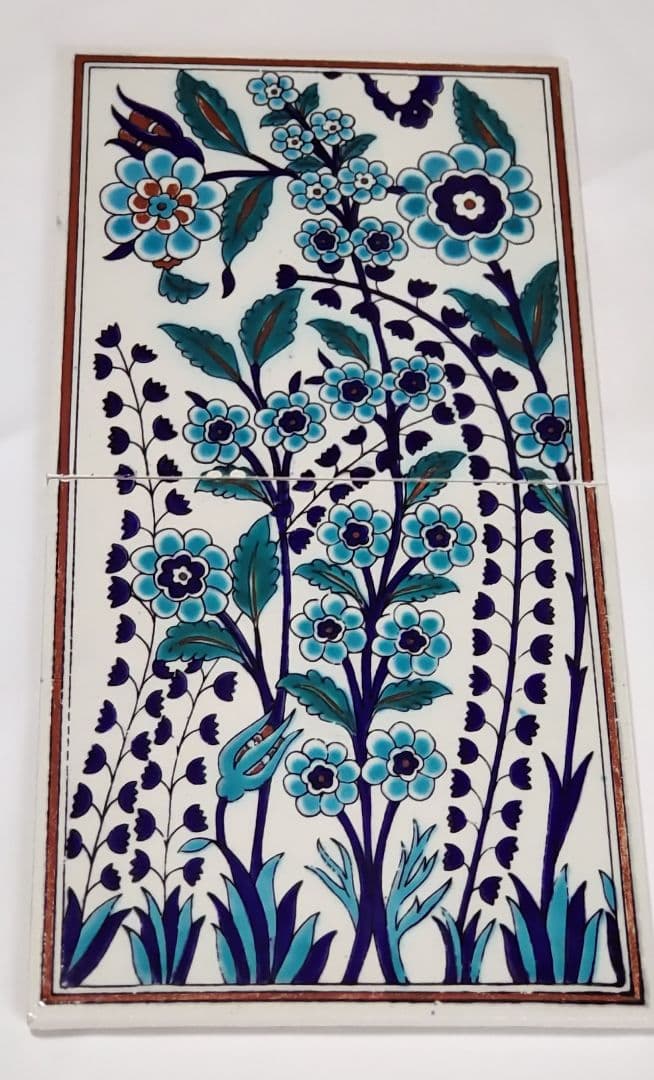 トルコ イズ二ックタイル 植物文様トプカプ宮殿 工芸 手描き彩色