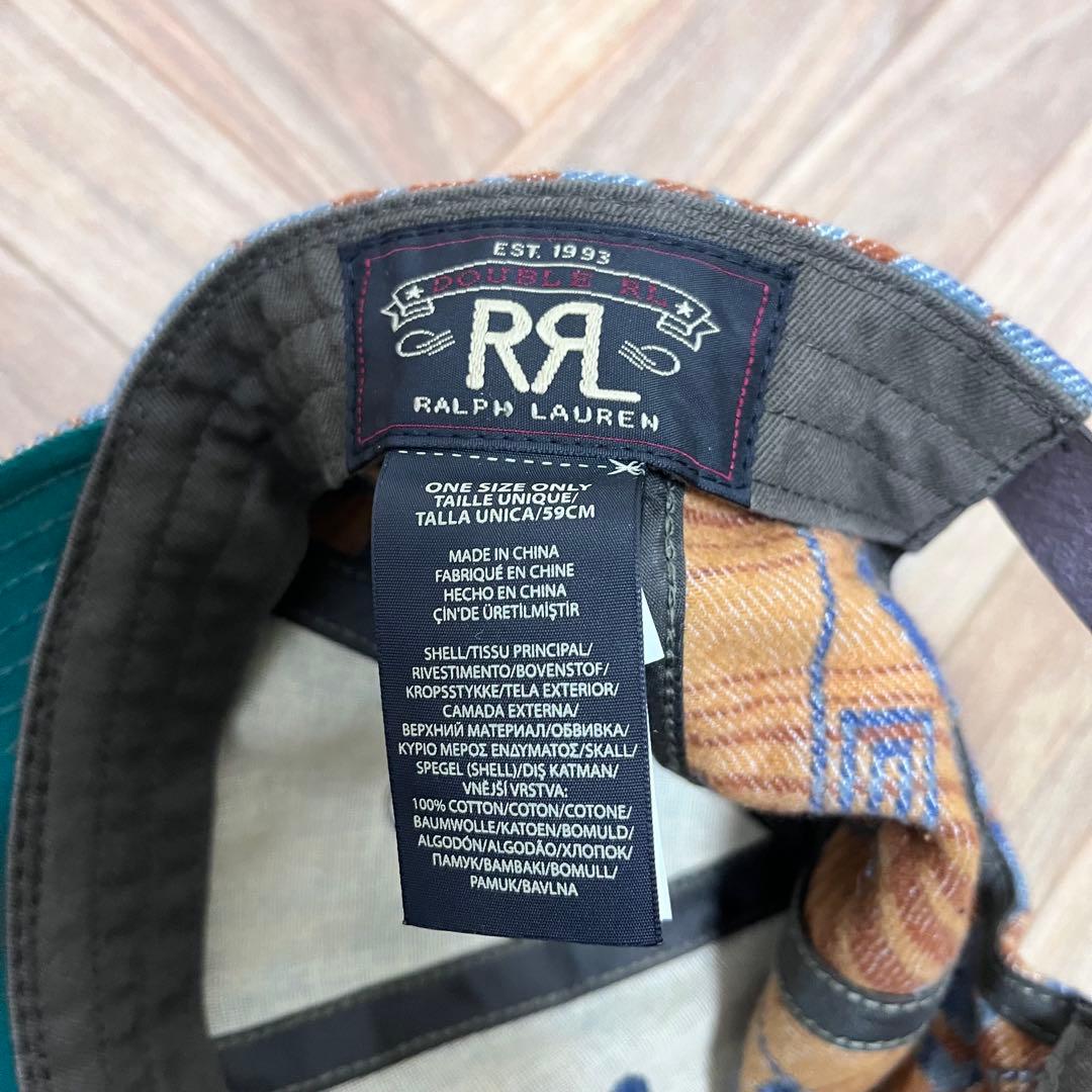 M*a様 未使用品　RRL ブランケット ジャガード ボール キャップ　レザース