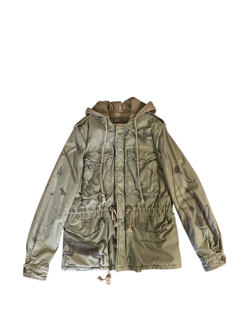 Denim & Supply ネイティブパターン モッズコート　ミリタリー M
