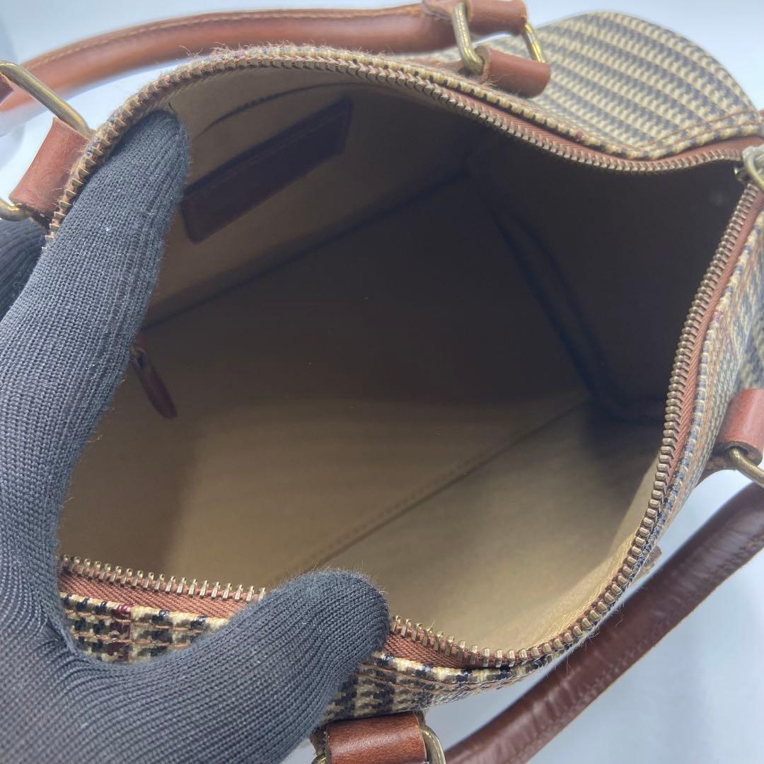 ポロラルフローレン　ハンドバッグ　ミニボストンバッグ　pvc レザー　チェック
