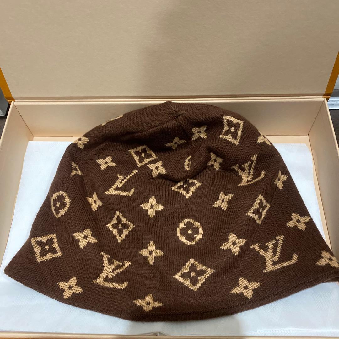 LOUIS VUITTON ブラウン ビーニー　モノグラム
