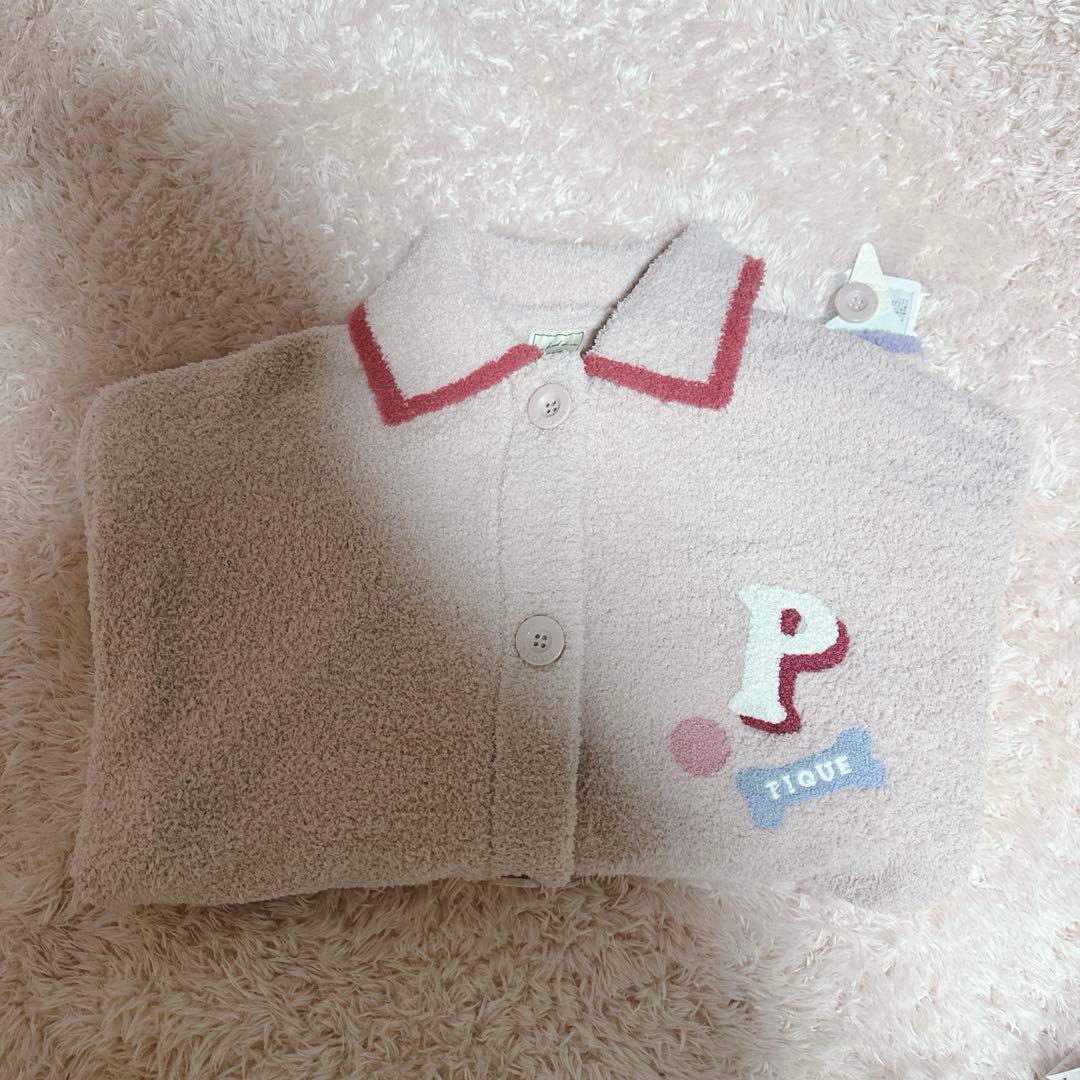 ジェラートピケ♡ベビモコダックスフンドジャガードカーディガン ピンク