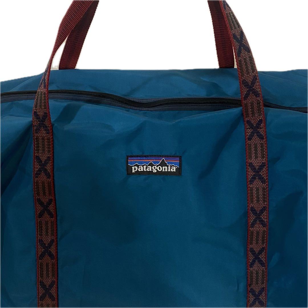 90s PATAGONIA パタゴニア 特大ボストンバッグ USA製 青緑