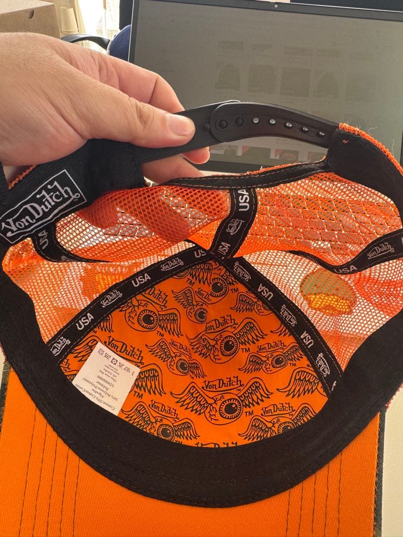 Von Dutch 迷彩オレンジ　カモ柄　メッシュキャップ　2025モデル